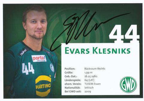 Evars Klesniks  GWD Minden Handball Autogrammkarte original signiert 