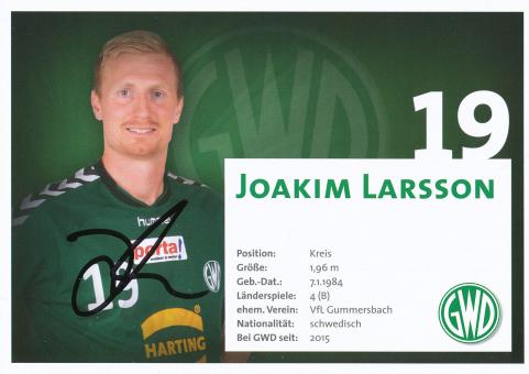 Joakim Larsson  GWD Minden Handball Autogrammkarte original signiert 