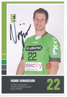 Vignir Svavarsson  2010/2011 TSV Hannover Burgdorf  Handball Autogrammkarte original signiert 
