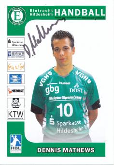 Dennis Mathews  TSV Eintracht Hildesheim  Handball Autogrammkarte original signiert 