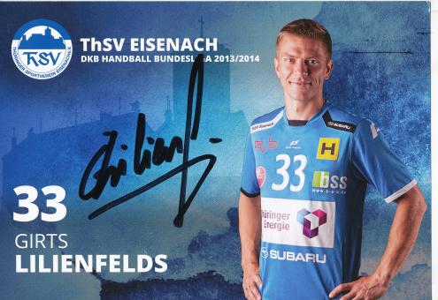 Girts Lilienfelds  2015/2016  ThSV Eisenach  Handball Autogrammkarte original signiert 