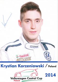 Krystian Korzeniowski  2014  VW Auto Motorsport Autogrammkarte original signiert 