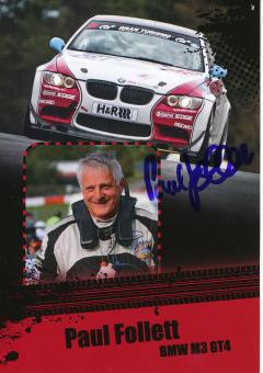 Paul Follett  BMW  Auto Motorsport Autogrammkarte original signiert 