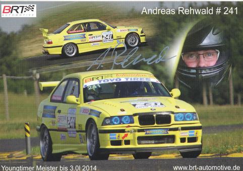 Andreas Rehwald  BMW  Auto Motorsport Autogrammkarte original signiert 