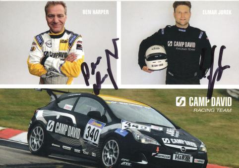 Ben Harper & Elmar Jurek  Opel  Auto Motorsport Autogrammkarte original signiert 