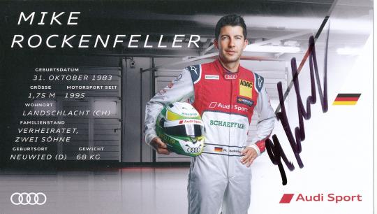 Mike Rockenfeller  Audi  Auto Motorsport Autogrammkarte original signiert 