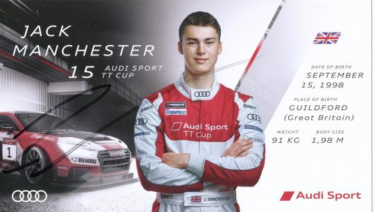 Jack Manchester  Audi  Auto Motorsport Autogrammkarte original signiert 