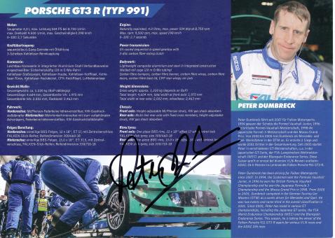 Peter Dumbreck  Porsche  Auto Motorsport Autogrammkarte original signiert 