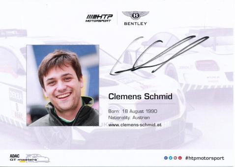 Clemens Schmid  Bentley  Auto Motorsport Autogrammkarte original signiert 