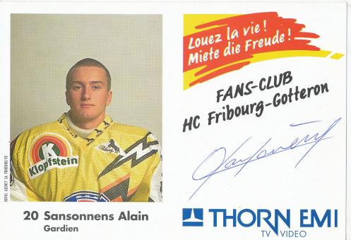 Alain Sansonnens  HC Fribourg Gotteron Eishockey Autogrammkarte original signiert 