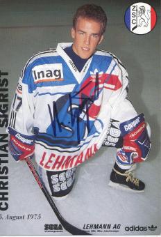 Christian Sigrist  ZSC Lions  Eishockey Autogrammkarte original signiert 