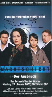 Barbara Auer   Nachtschicht   TV  Autogrammkarte original signiert 