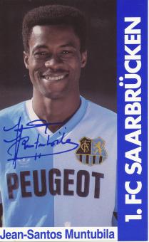 Jean Santos Muntubila 1985/1986  FC Saarbrücken Fußball  Autogrammkarte Druck signiert 