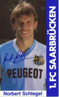 Norbert Schlegel  1985/1986  FC Saarbrücken Fußball  Autogrammkarte Druck signiert 