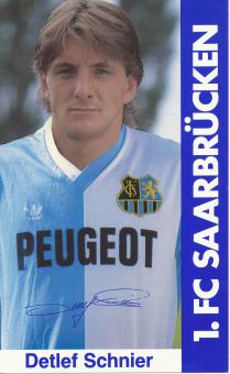 Detlef Schnier  1985/1986  FC Saarbrücken Fußball  Autogrammkarte Druck signiert 