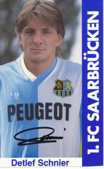 Detlef Schnier  1985/86  FC Saarbrücken Fußball  Autogrammkarte original signiert 