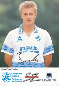 Jens Peter Fischer  1991/1992 Stuttgarter Kickers Fußball Autogrammkarte original signiert 