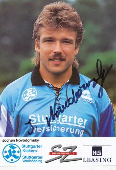 Jochen Novodomsky  1992/1993 Stuttgarter Kickers Fußball Autogrammkarte original signiert 