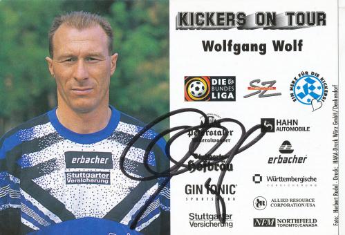 Wolfgang Wolf  1996/1997  Stuttgarter Kickers Fußball Autogrammkarte original signiert 