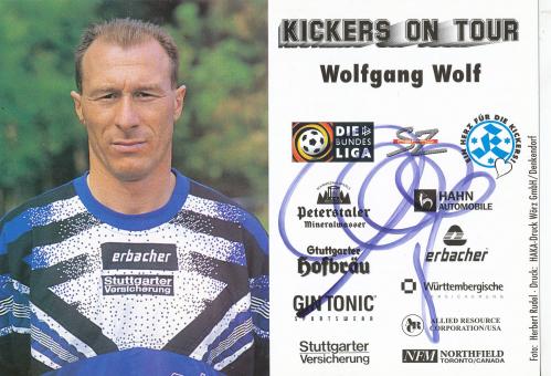 Wolfgang Wolf  1996/1997  Stuttgarter Kickers Fußball Autogrammkarte original signiert 
