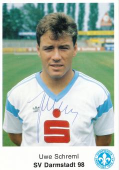 Uwe Schreml  1987/1988  SV Darmstadt 98  Fußball Autogrammkarte original signiert 
