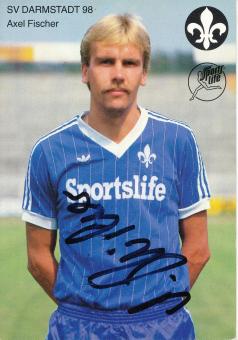 Axel Fischer  1983/1984   SV Darmstadt 98  Fußball Autogrammkarte original signiert 