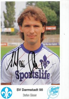 Stefan Glaser 1985/1986  SV Darmstadt 98  Fußball Autogrammkarte original signiert 