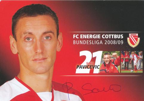 Savo Pavicevic  2008/2009  Energie Cottbus  Fußball Autogrammkarte original signiert 