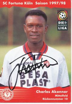 Charles Akonnor  1997/1998  SC Fortuna Köln  Fußball Autogrammkarte original signiert 