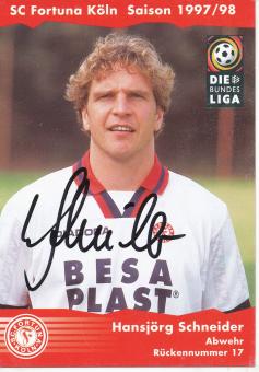 Hansjörg Schneider  1997/1998  SC Fortuna Köln  Fußball Autogrammkarte original signiert 