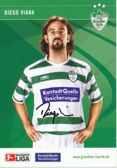 Diego Viana  2006/2007  SpVgg Greuther Fürth  Fußball Autogrammkarte original signiert 