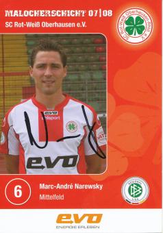 Marc Andre Narewsky  2007/2008  Rot Weiß Oberhausen  Fußball Autogrammkarte original signiert 