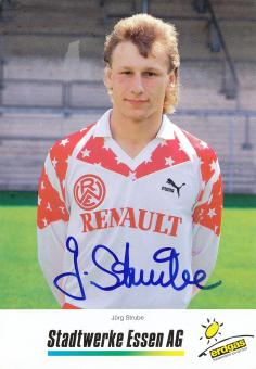 Jörg Strube  1990/1991  Rot Weiss Essen Fußball Autogrammkarte  original signiert 