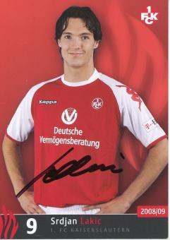 Srdjan Lakic  2008/2009  FC Kaiserslautern  Fußball Autogrammkarte  original signiert 