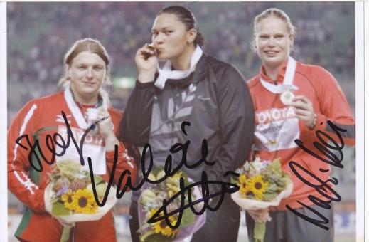 Medaillengewinner Kugel Frauen WM 2007  Leichtathletik Autogramm Foto original signiert 