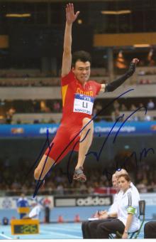 Li Jinzhe   China  Leichtathletik Autogramm Foto original signiert 
