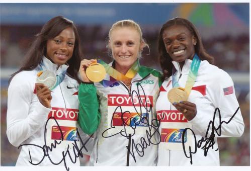 Medaillengewinner 100m Hürden Frauen WM 2011  Leichtathletik Autogramm 13x18 cm Foto original signiert 