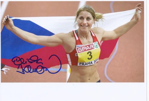 Eliska Klucinova  Tschechien  Leichtathletik Autogramm 13x18 cm Foto original signiert 