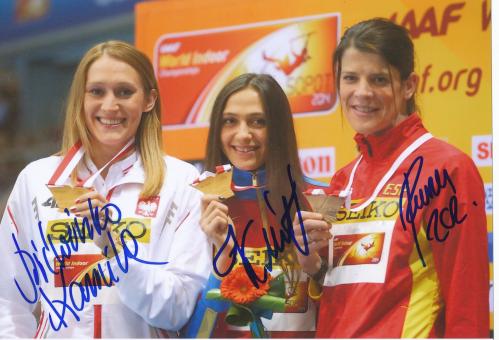 Medaillengewinnerinen Hochsprung Frauen Hallen WM 2014  Leichtathletik Autogramm 13x18 cm Foto original signiert 