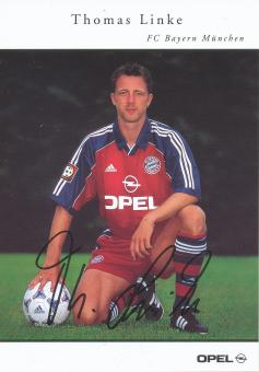 Thomas Linke   1999/2000  FC Bayern München Fußball Autogrammkarte Druck signiert 