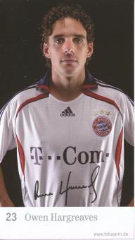 Owen Hargeaves  2006/2007  FC Bayern München Fußball Autogrammkarte Druck signiert 