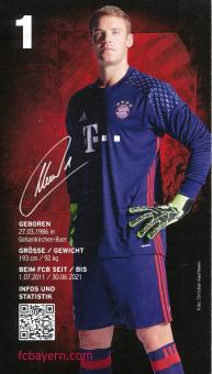 Manuel Neuer  2016/2017  FC Bayern München Fußball Autogrammkarte Druck signiert 