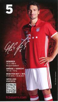 Mats Hummels  2016/2017  FC Bayern München Fußball Autogrammkarte Druck signiert 