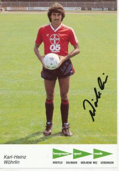 Karl Heinz Wöhrlin  1984/1985  Bayer 05 Uerdingen Fußball Autogrammkarte original signiert 