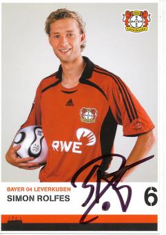 Simon Rolfes  2006/2007   Bayer 04 Leverkusen Fußball Autogrammkarte original signiert 