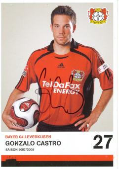 Gonzalo Castro  2007/2008   Bayer 04 Leverkusen Fußball Autogrammkarte original signiert 