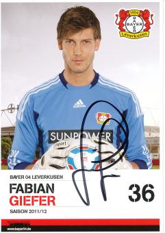 Fabian Giefer  2011/2012  Bayer 04 Leverkusen Fußball Autogrammkarte original signiert 