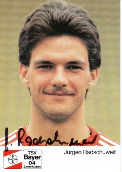 Jürgen Radschuweit  15.7.1988  Bayer 04 Leverkusen Fußball Autogrammkarte original signiert 