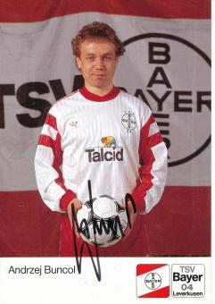 Andrzej Buncol   5.03.1991  Bayer 04 Leverkusen Fußball Autogrammkarte original signiert 