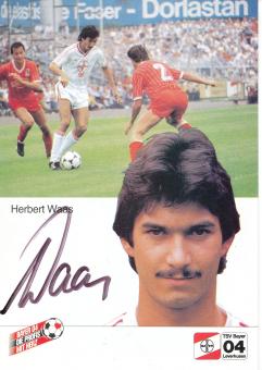 Herbert Waas  2.11.1985  Bayer 04 Leverkusen Fußball Autogrammkarte original signiert 